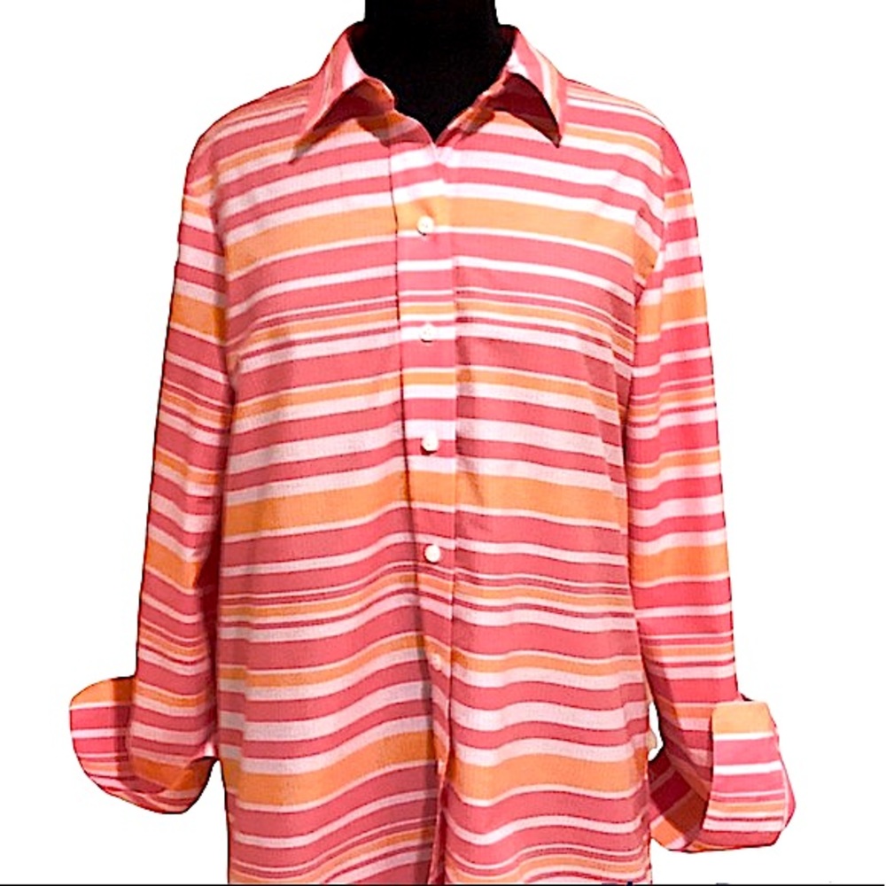 Westbound Striped Wrinkle Free Blouse